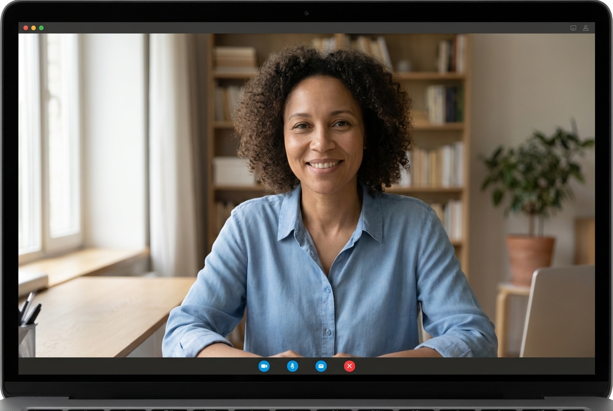 Dr. Sarah Mitchell on video call